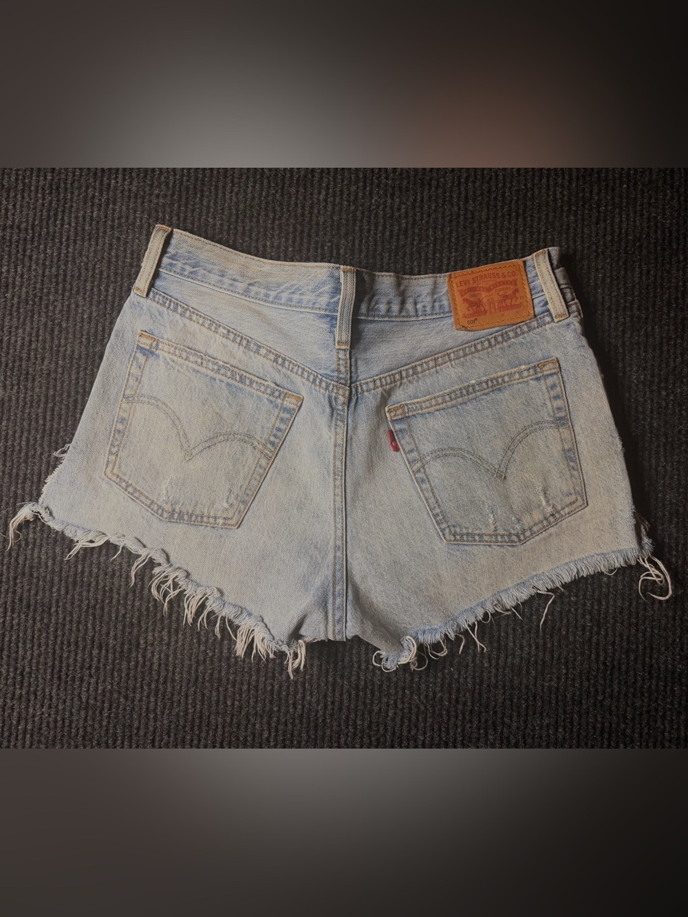 Levi’s 501 Light Wash Distressed Cutoff Denim Shorts